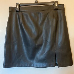 Zara faux leather mini skirt with slit
